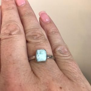 Genuine Larimar ring in .925 silver